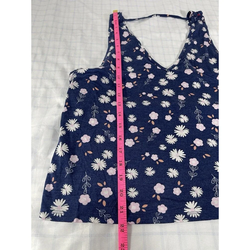 Target Stars Above Floral Pajama Tank Top Navy Blue Daisy Print Size L Large - Picture 4 of 8